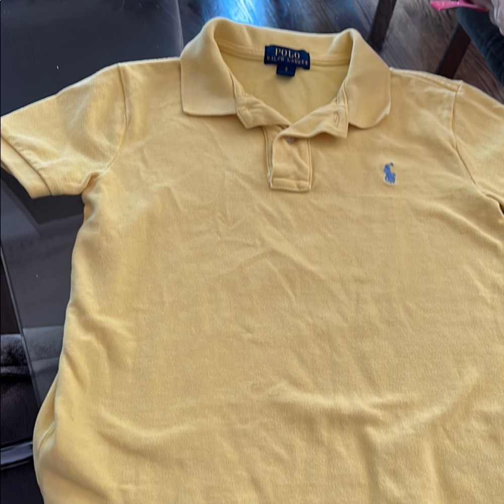 Yellow polo short sleeve shirt
